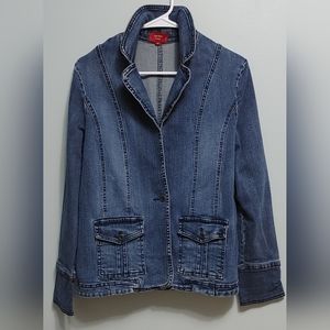 Vintage Contrast Denim Jacket.  Size 14P